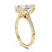Cathedral Diamond Accented Engagement Ring
