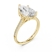 Cathedral Diamond Accented Engagement Ring