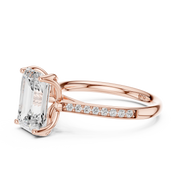 Cathedral Diamond Accented Engagement Ring