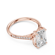 Cathedral Diamond Accented Engagement Ring