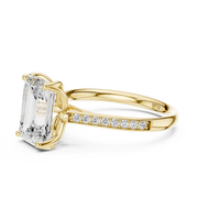 Cathedral Diamond Accented Engagement Ring
