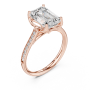 Cathedral Diamond Accented Engagement Ring