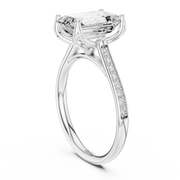 Cathedral Diamond Accented Engagement Ring