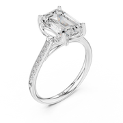 Cathedral Diamond Accented Engagement Ring