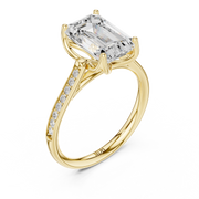 Cathedral Diamond Accented Engagement Ring