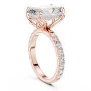 Tulip Head Hidden Halo Engagement Ring