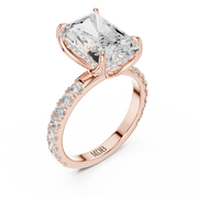 Tulip Head Hidden Halo Engagement Ring