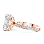 Tulip Head Hidden Halo Engagement Ring