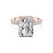 Tulip Head Hidden Halo Engagement Ring