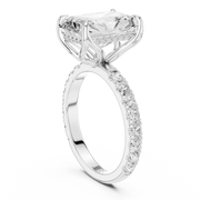 Tulip Head Hidden Halo Engagement Ring