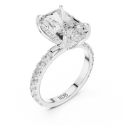 Tulip Head Hidden Halo Engagement Ring