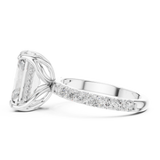 Tulip Head Hidden Halo Engagement Ring