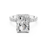 Tulip Head Hidden Halo Engagement Ring