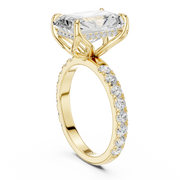 Tulip Head Hidden Halo Engagement Ring