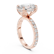 Tulip Head Hidden Halo Engagement Ring