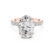Tulip Head Hidden Halo Engagement Ring