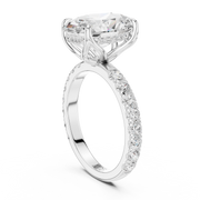 Tulip Head Hidden Halo Engagement Ring