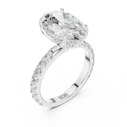 Tulip Head Hidden Halo Engagement Ring