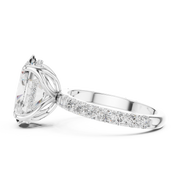 Tulip Head Hidden Halo Engagement Ring