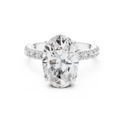 Tulip Head Hidden Halo Engagement Ring