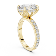 Tulip Head Hidden Halo Engagement Ring