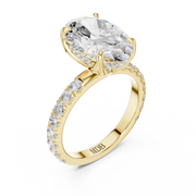 Tulip Head Hidden Halo Engagement Ring