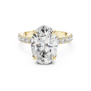 Tulip Head Hidden Halo Engagement Ring