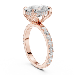 Tulip Head Hidden Halo Engagement Ring