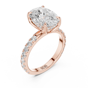 Tulip Head Hidden Halo Engagement Ring