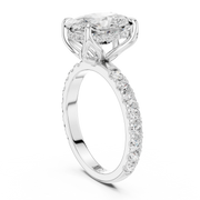 Tulip Head Hidden Halo Engagement Ring