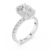 Tulip Head Hidden Halo Engagement Ring