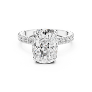 Tulip Head Hidden Halo Engagement Ring
