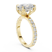 Tulip Head Hidden Halo Engagement Ring