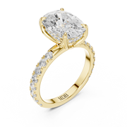 Tulip Head Hidden Halo Engagement Ring