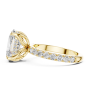 Tulip Head Hidden Halo Engagement Ring