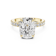 Tulip Head Hidden Halo Engagement Ring