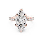 Tulip Head Hidden Halo Engagement Ring