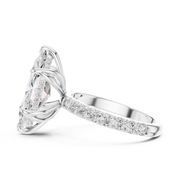 Tulip Head Hidden Halo Engagement Ring