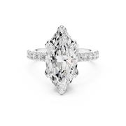 Tulip Head Hidden Halo Engagement Ring