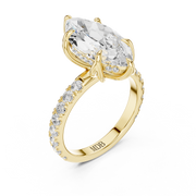 Tulip Head Hidden Halo Engagement Ring