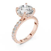 Tulip Head Hidden Halo Engagement Ring