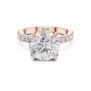 Tulip Head Hidden Halo Engagement Ring