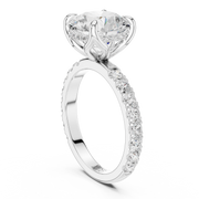 Tulip Head Hidden Halo Engagement Ring