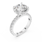 Tulip Head Hidden Halo Engagement Ring