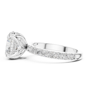 Tulip Head Hidden Halo Engagement Ring