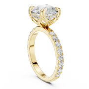 Tulip Head Hidden Halo Engagement Ring