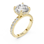 Tulip Head Hidden Halo Engagement Ring