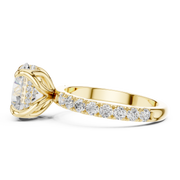 Tulip Head Hidden Halo Engagement Ring