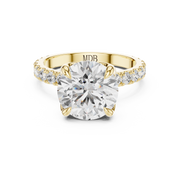Tulip Head Hidden Halo Engagement Ring