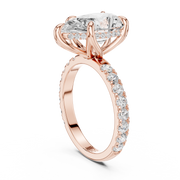 Tulip Head Hidden Halo Engagement Ring